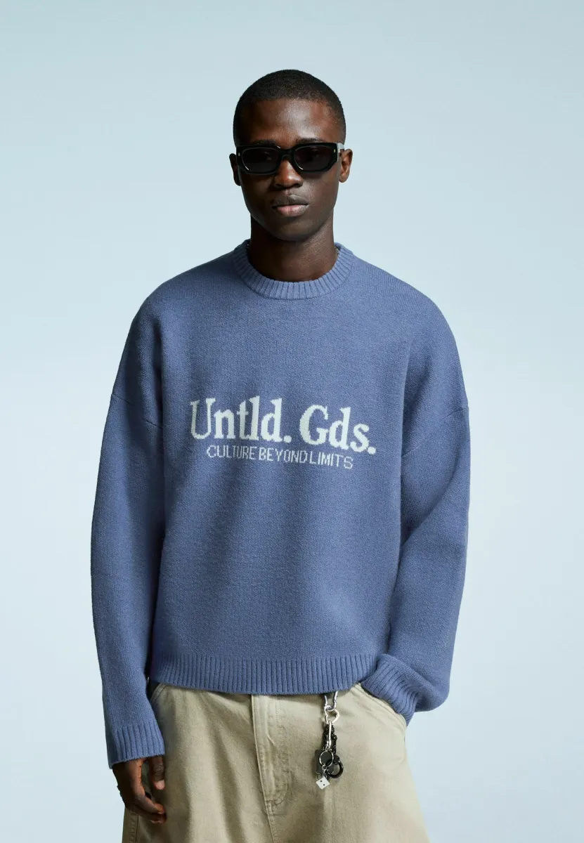 JACQUARD - PRINT  - Strickpullover - dark blue