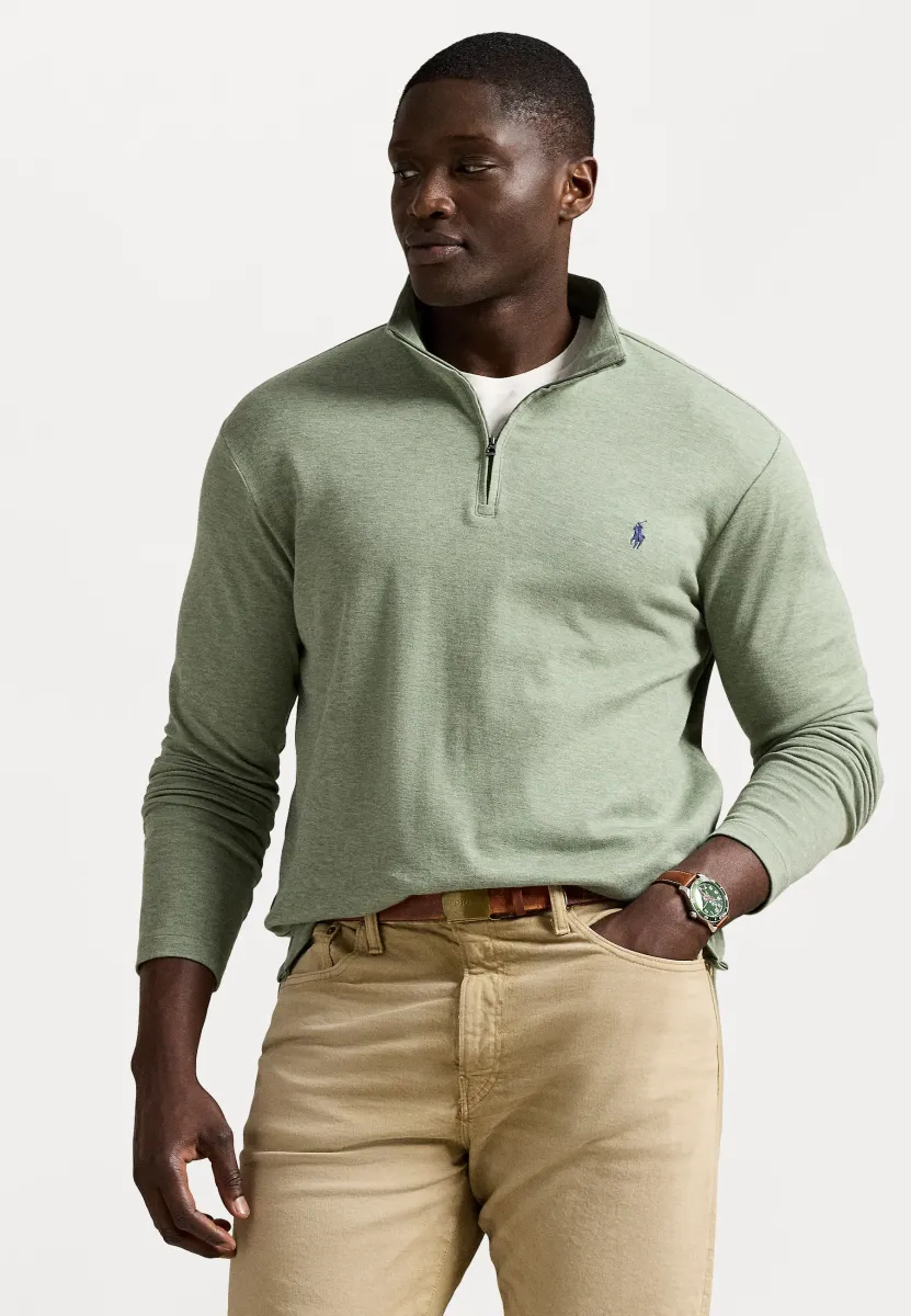 JACQUARD QUARTER ZIP PULLOVER - Strickpullover - greenery heather