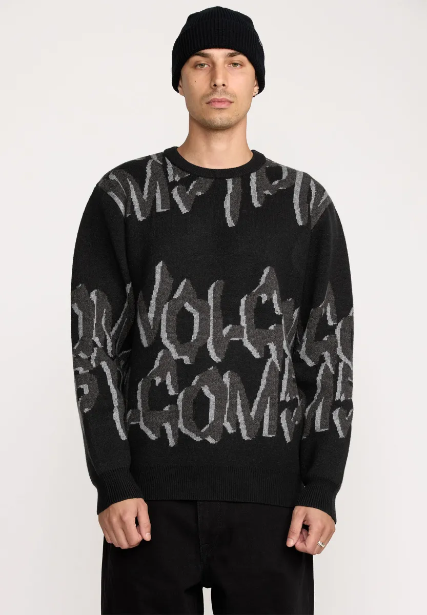 JACQUARD - Strickpullover - black