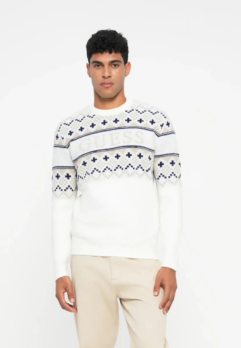 JACQUARD - Strickpullover - cream white