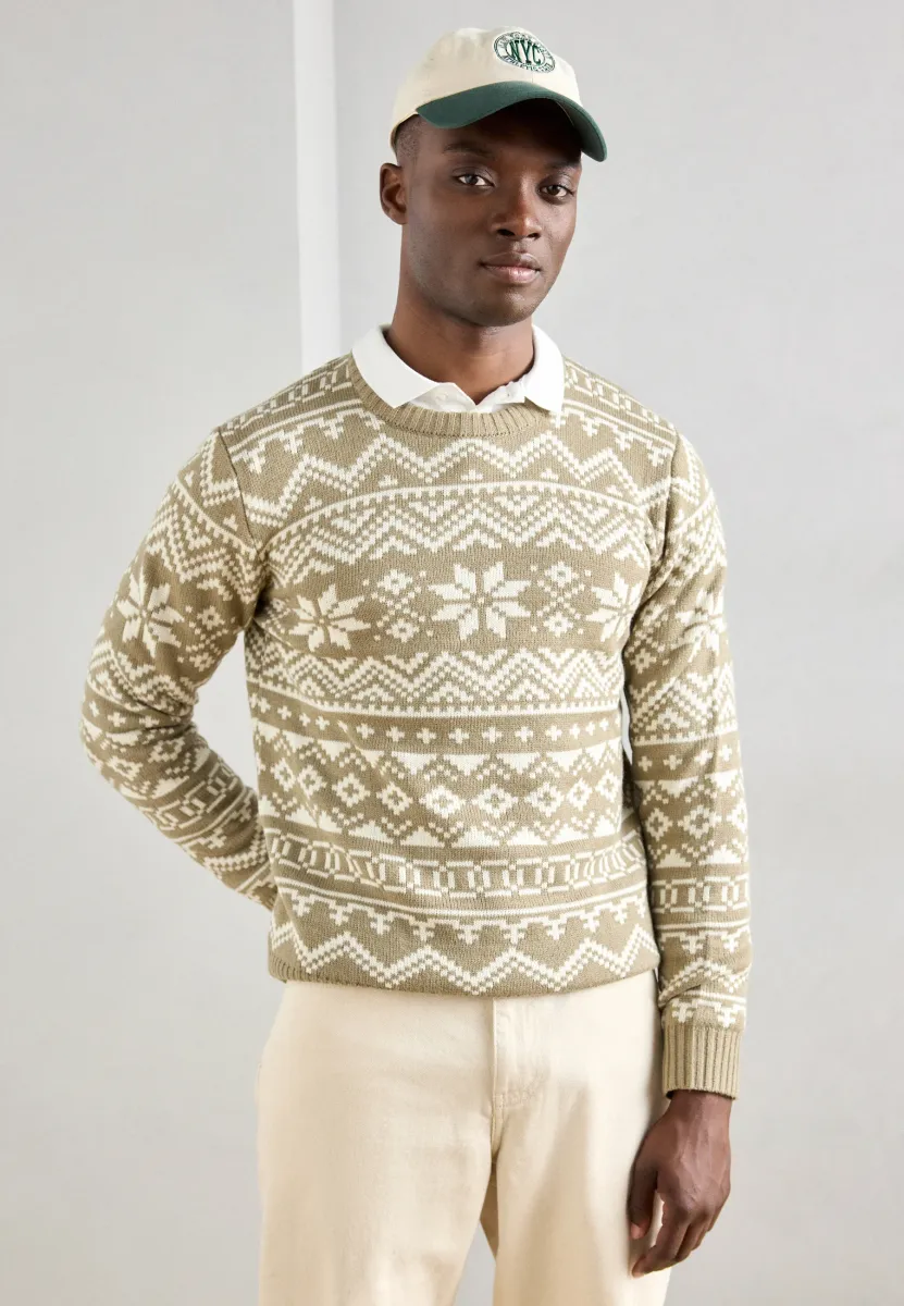 JACQUARD WINTER PATTERN  - Strickpullover - dark stone