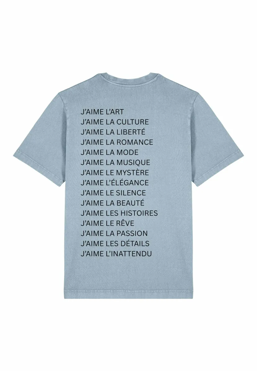 JAIME BACK PRINT HEAVYWEIGHT - T-Shirt print - washed blue