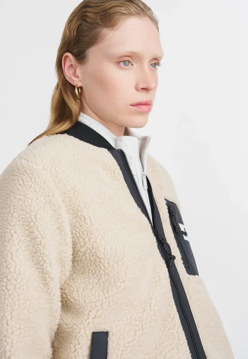 JANET LINER - Fleecejacke - fleur de sel/black