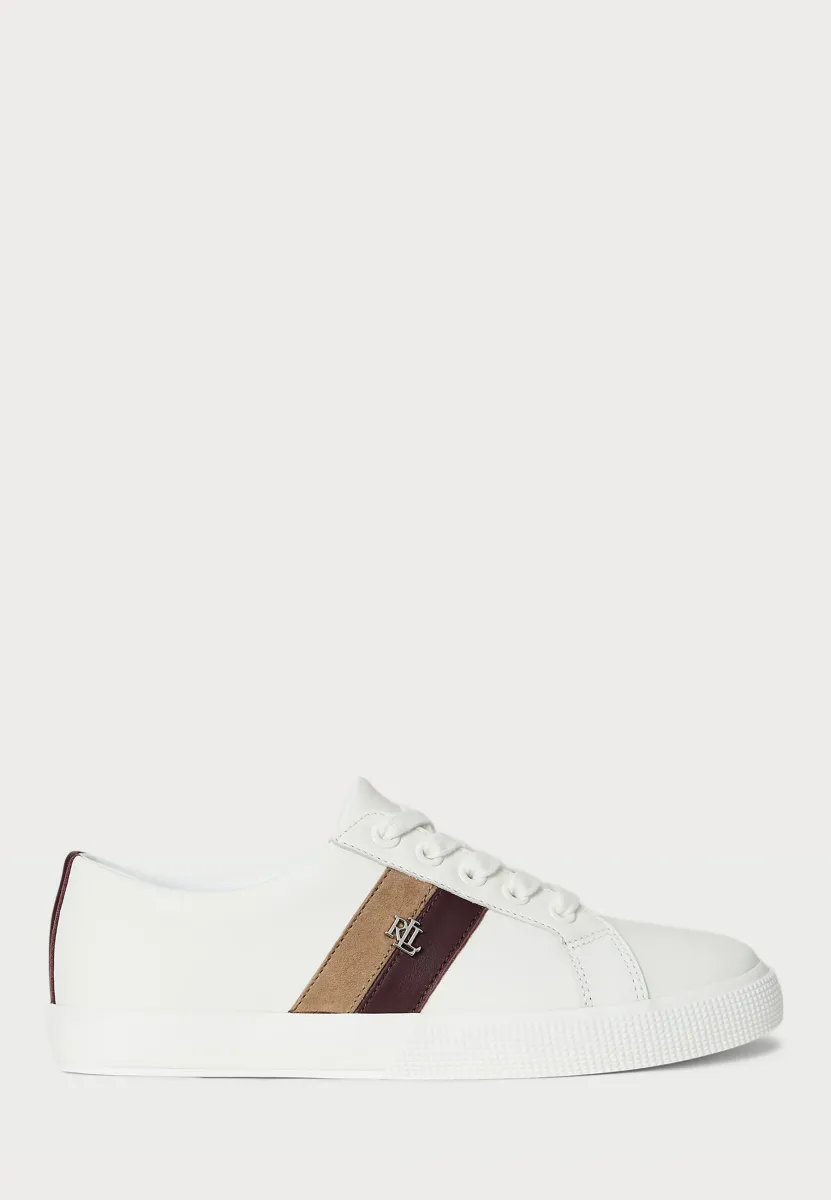 JANSON II SNEAKERS LOW TOP LACE - Sneaker low - snow white/dark garnet/camel
