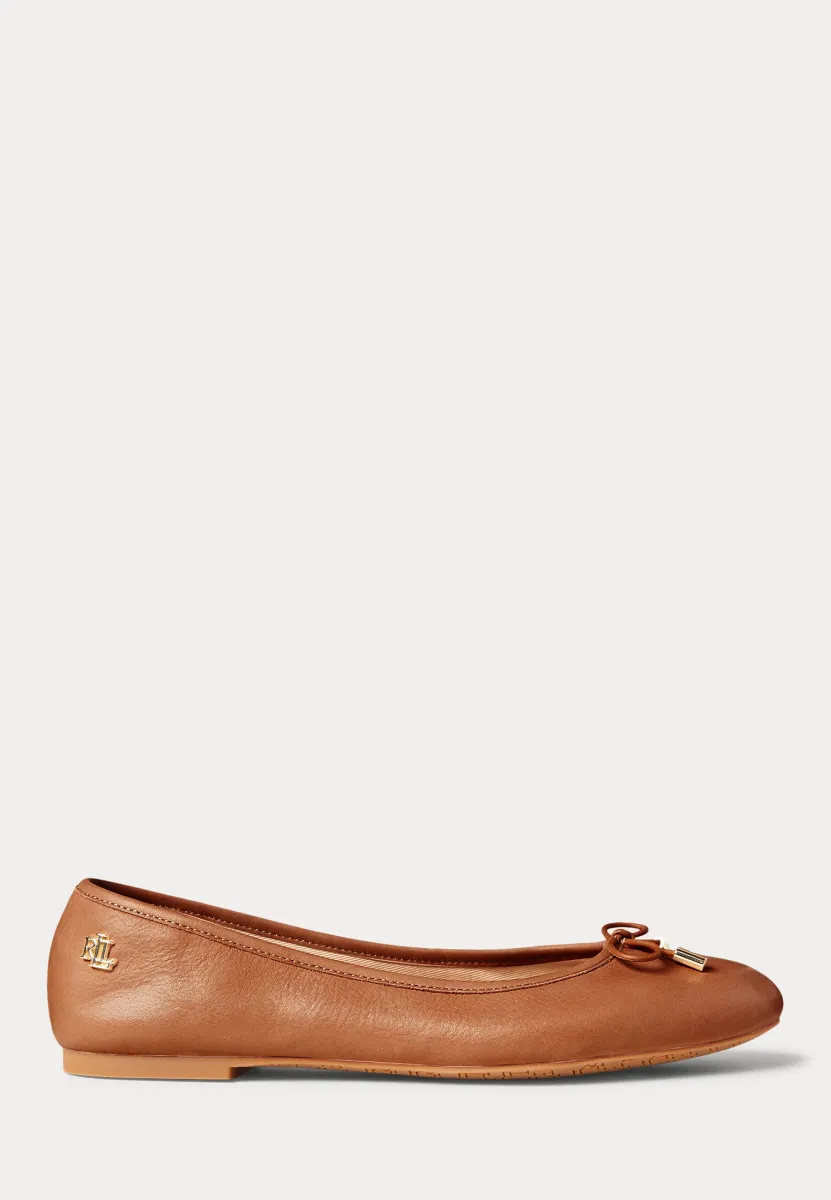 JAYNA LEATHER FLAT - Klassischer Ballerina - deep saddle tan