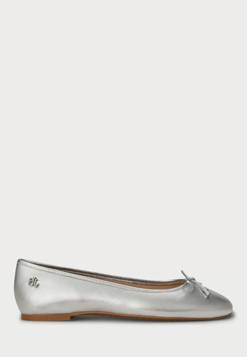 JAYNA METALLIC NAPPA LEATHER FLAT - Klassischer Ballerina - polished silver-coloured