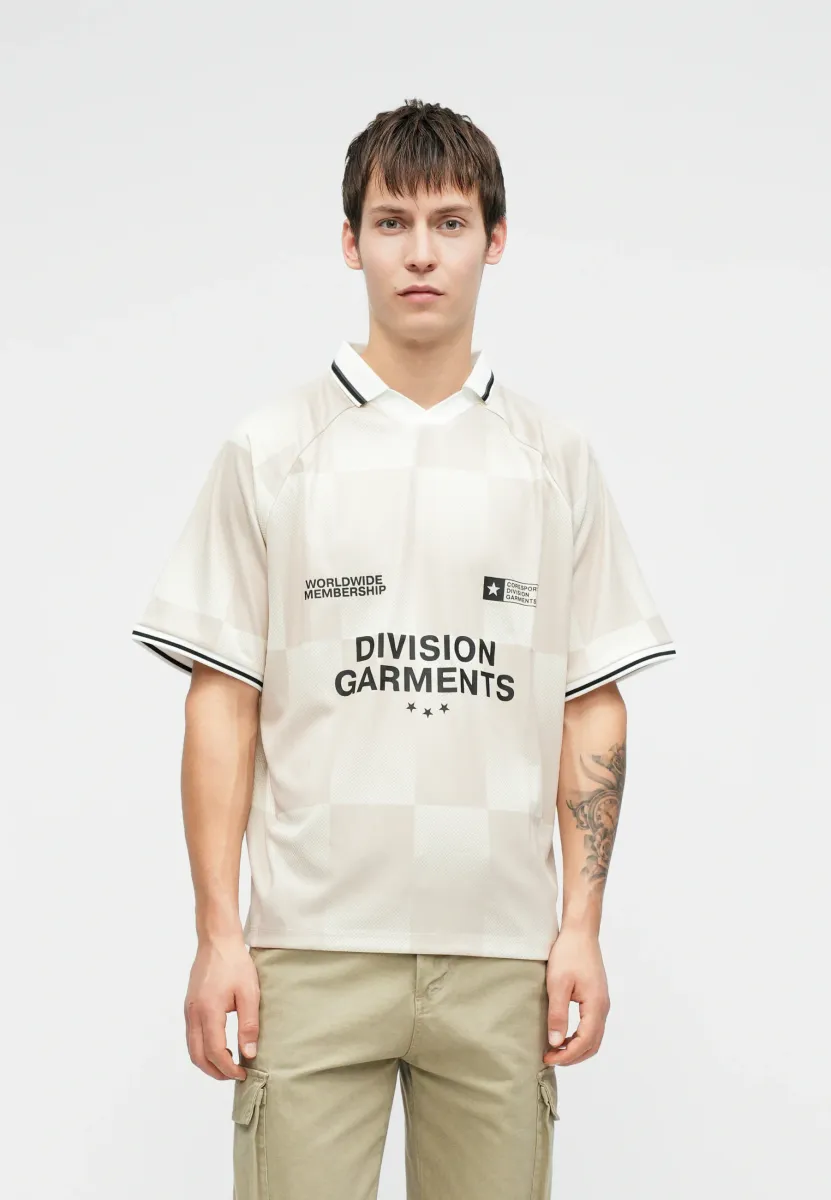 JCOCREST FOOTBALL TEE COLLAR - T-Shirt print - cloud dancer