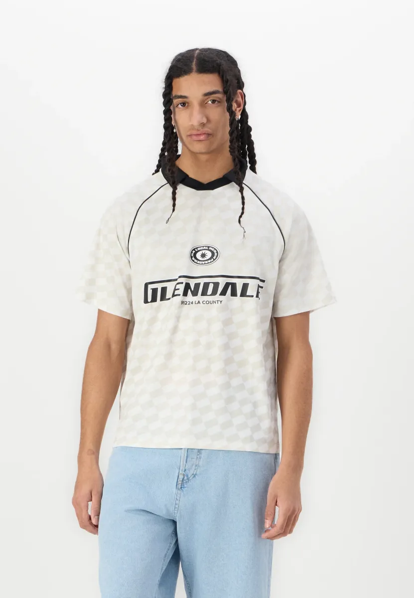 JCORETREAT AOP OPEN COLLAR  - Poloshirt - cloud dancer/vapour blue