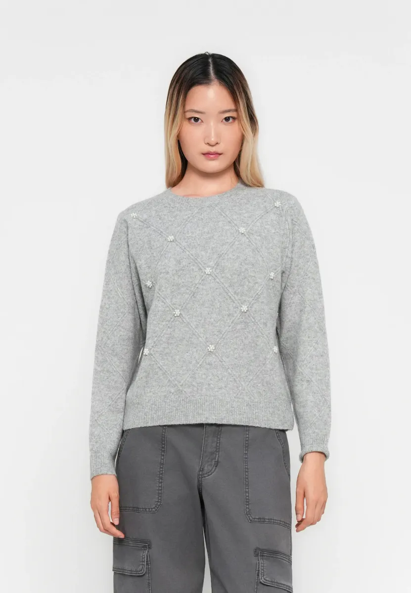 JDYBELLA LIFE  - Strickpullover - light grey melange