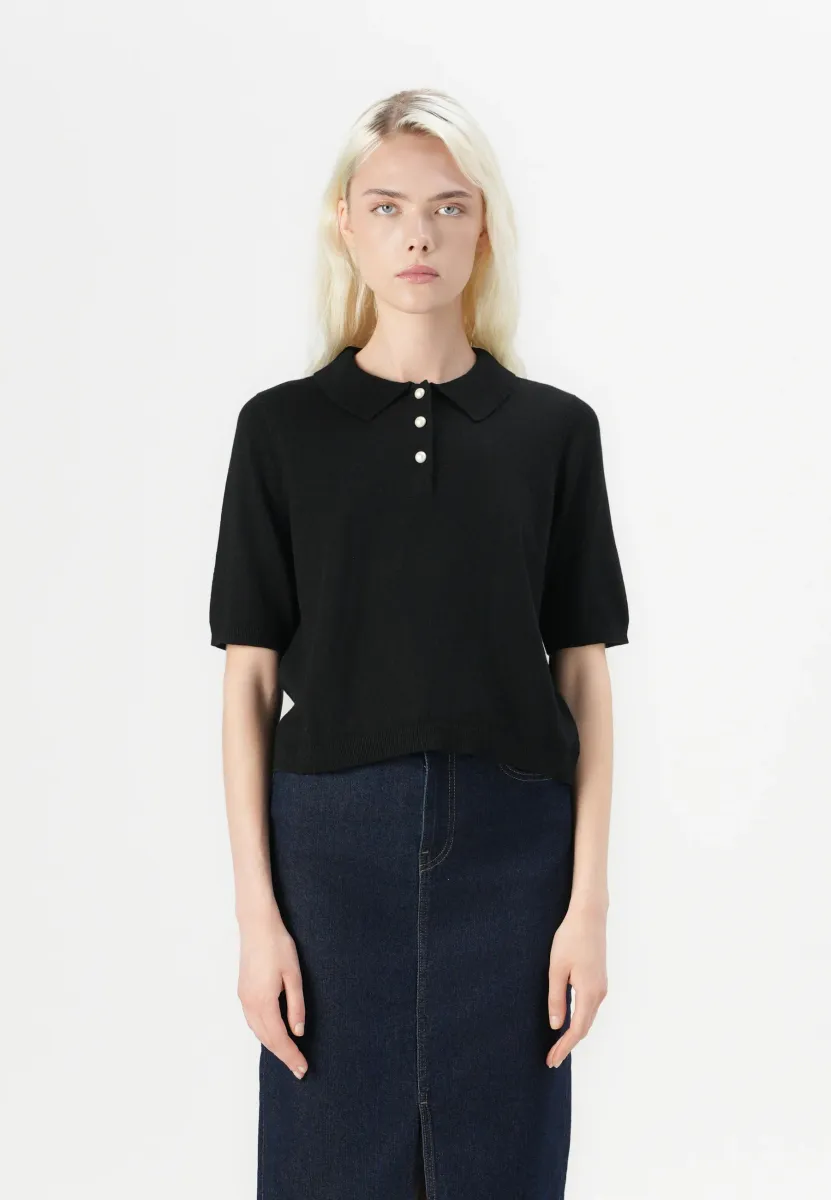 JDYBODIL COLLAR PULLOVER - Strickpullover - black