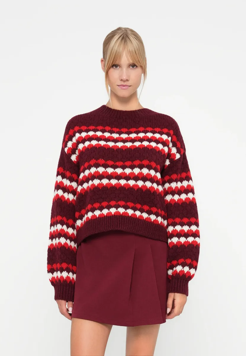 JDYCELESTE O NECK - Strickpullover - maroon banner