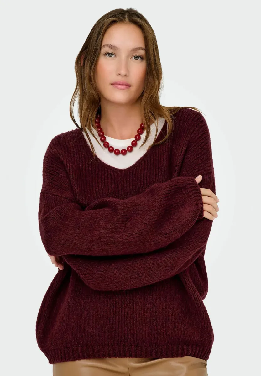 JDYDINEA REVERSIBLE - Strickpullover - cabernet