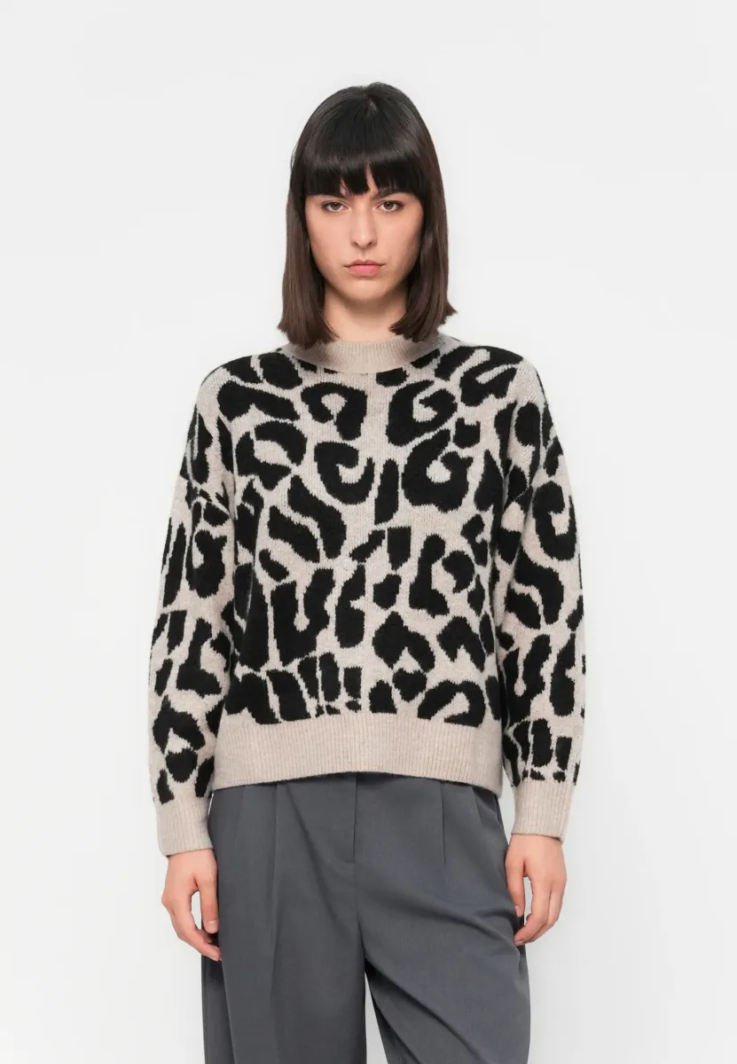 JDYELANOR LEO ON - Strickpullover - beige