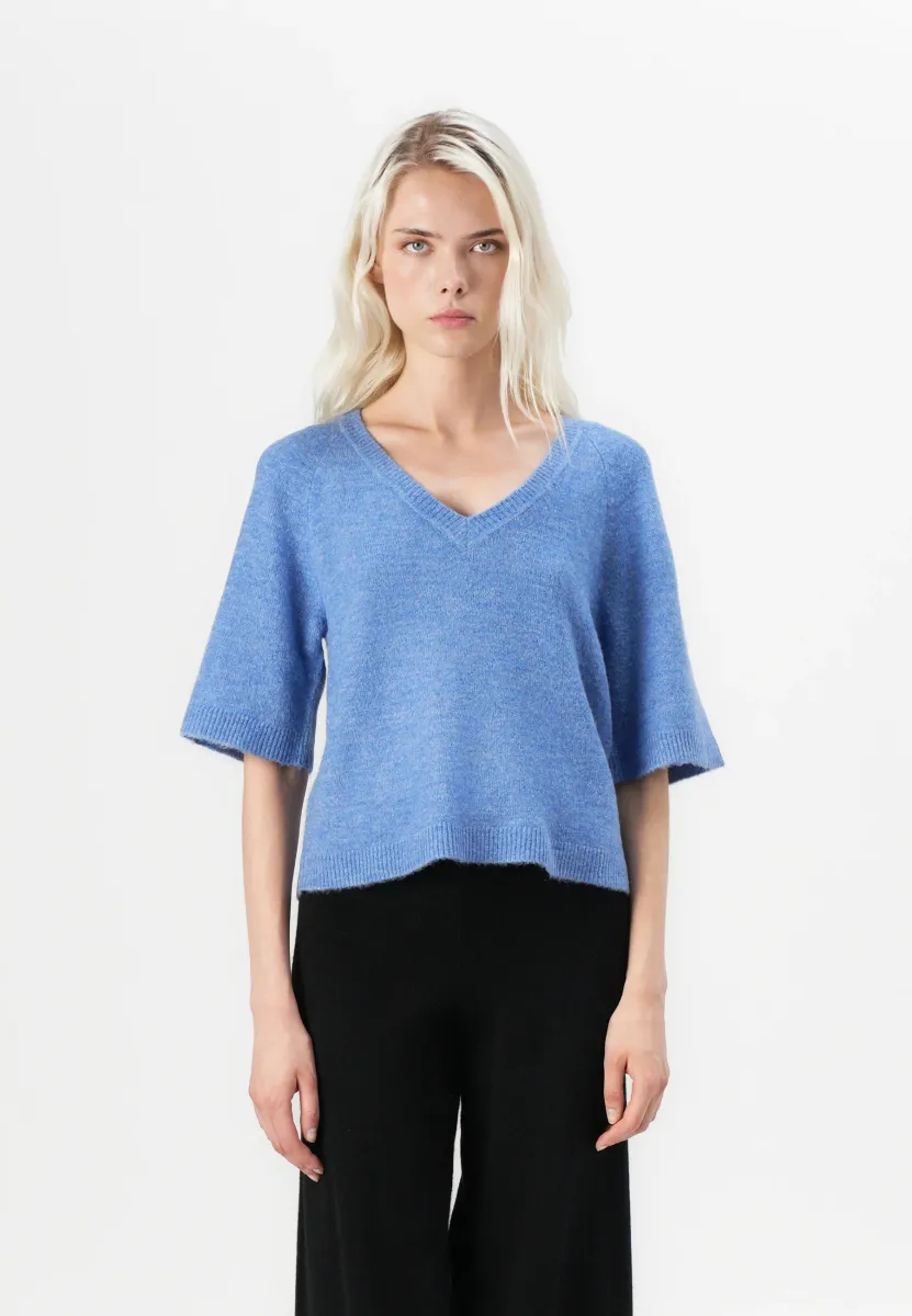 JDYELANORA V NECK - Strickpullover - ebb and flow