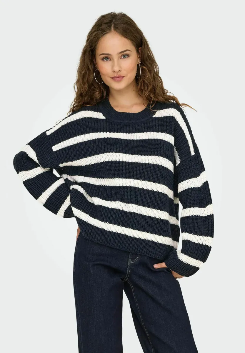 JDYJUSTY L/S STRIPE NOOS - Strickpullover - sky captain