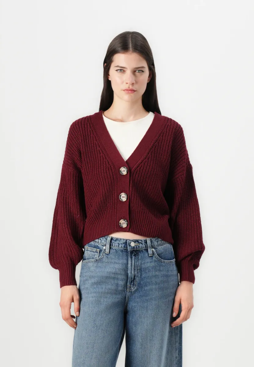 JDYJUSTY SHORT - Strickjacke - cabernet