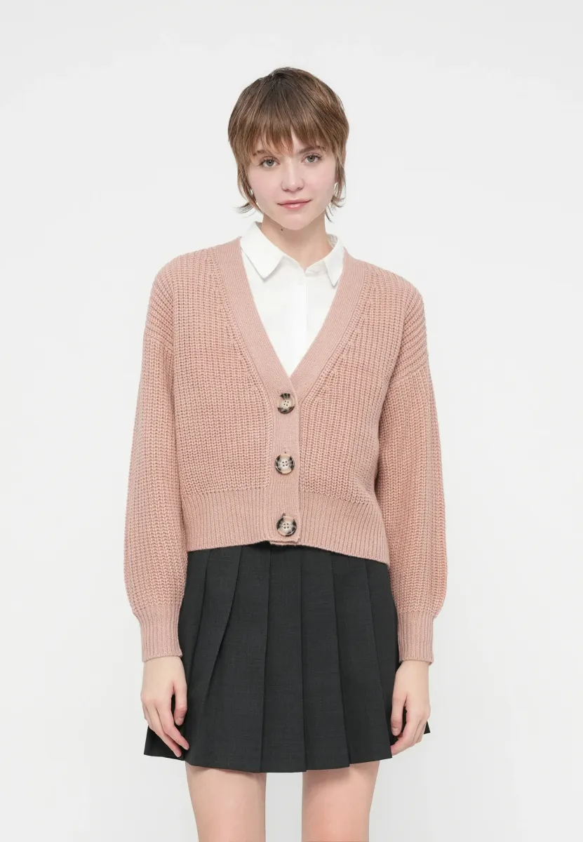 JDYJUSTY SHORT - Strickjacke - woodrose
