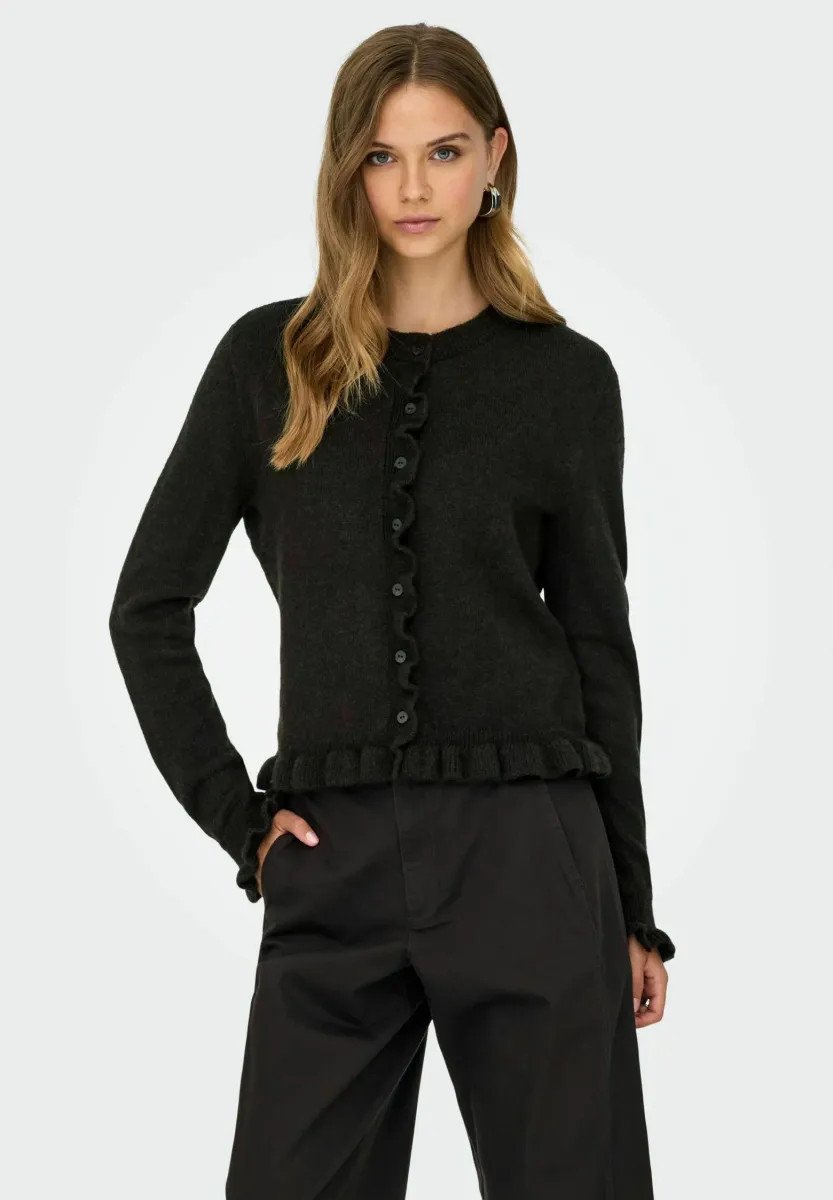 JDYLETTY ON FRILL - Strickjacke - chocolate torte