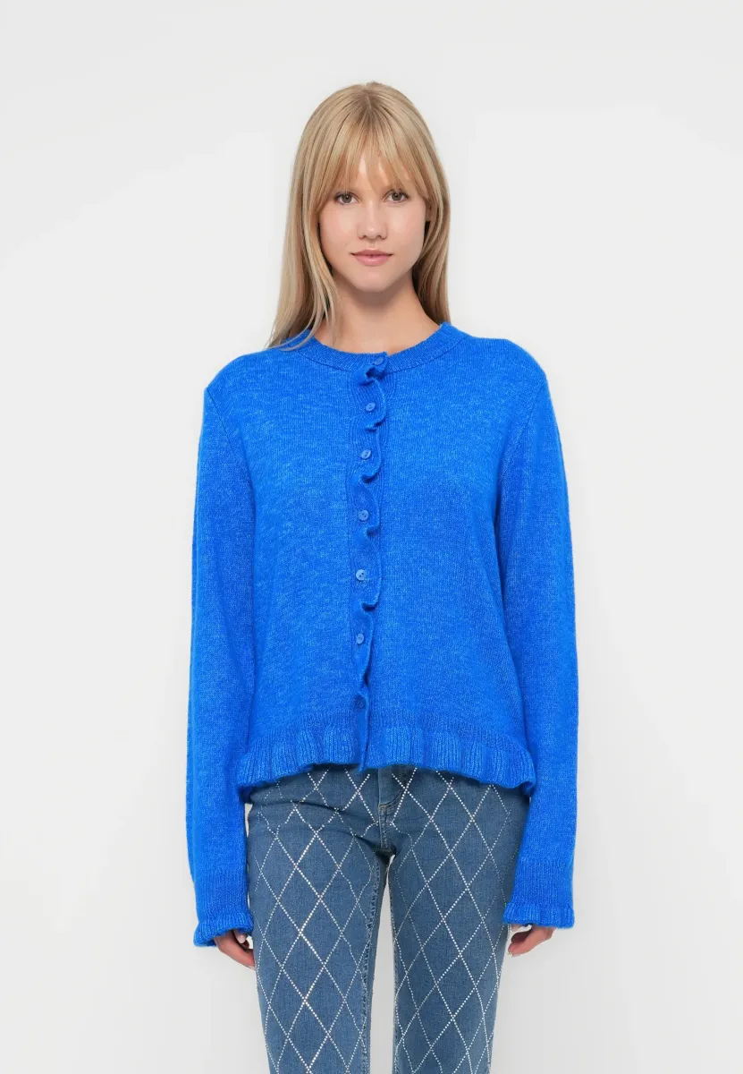 JDYLETTY ON FRILL - Strickjacke - skydiver
