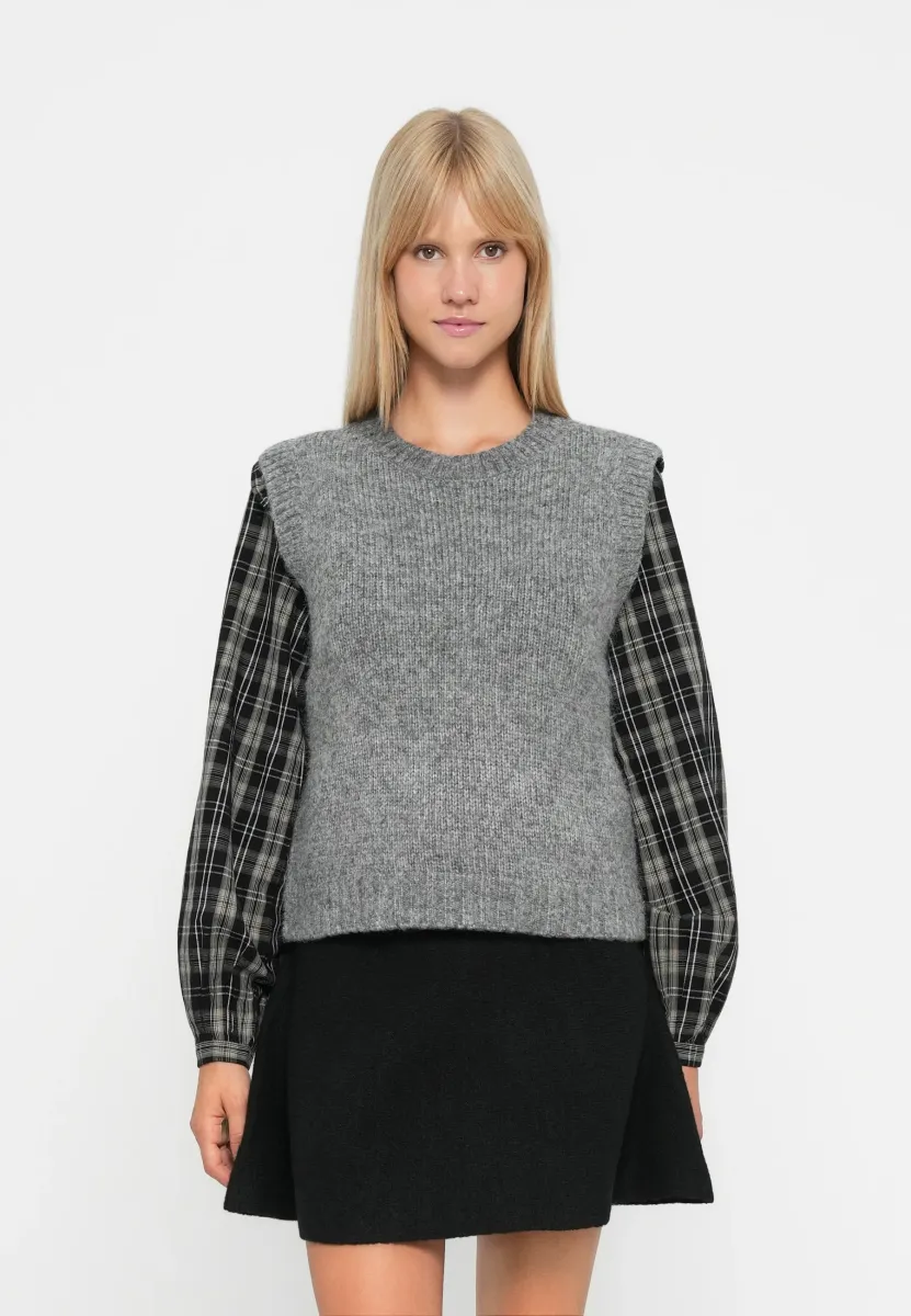 JDYMALONE O NECK VEST - Strickpullover - medium grey