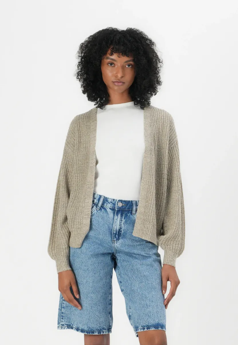 JDYMEGAN OPEN CARDIGAN - Strickjacke - cement/black
