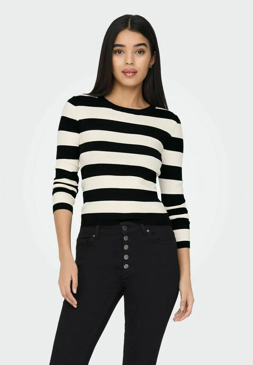 JDYPLUM O-NECK  - Strickpullover - black