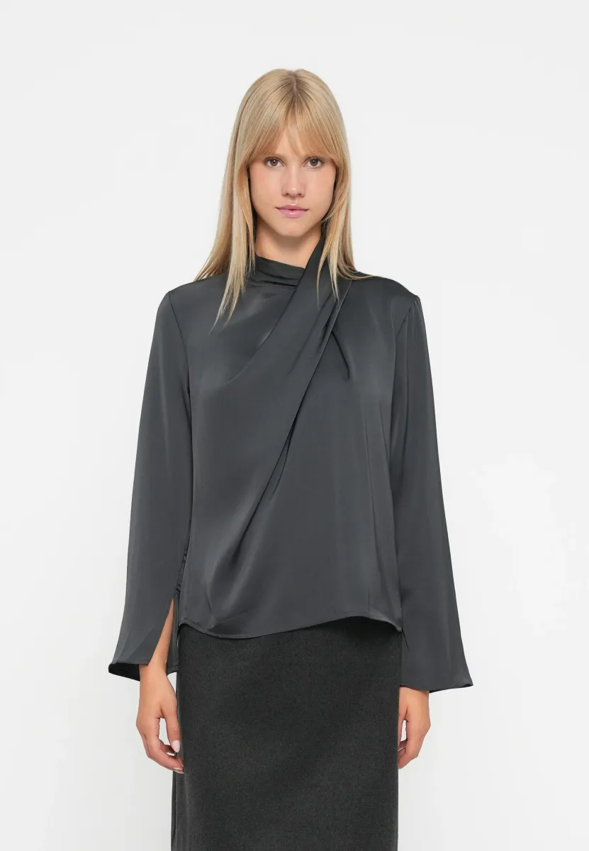 JDYROCKY HIGH NECK  - Bluse - asphalt