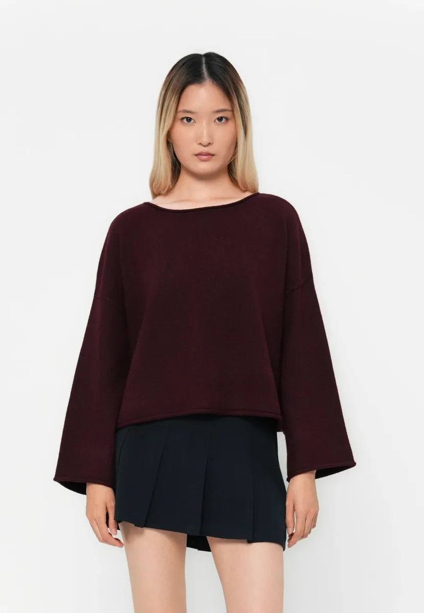JDYRUE LIFE L/S BOAT NECK PULL  NOOS - Strickpullover - maroon banner