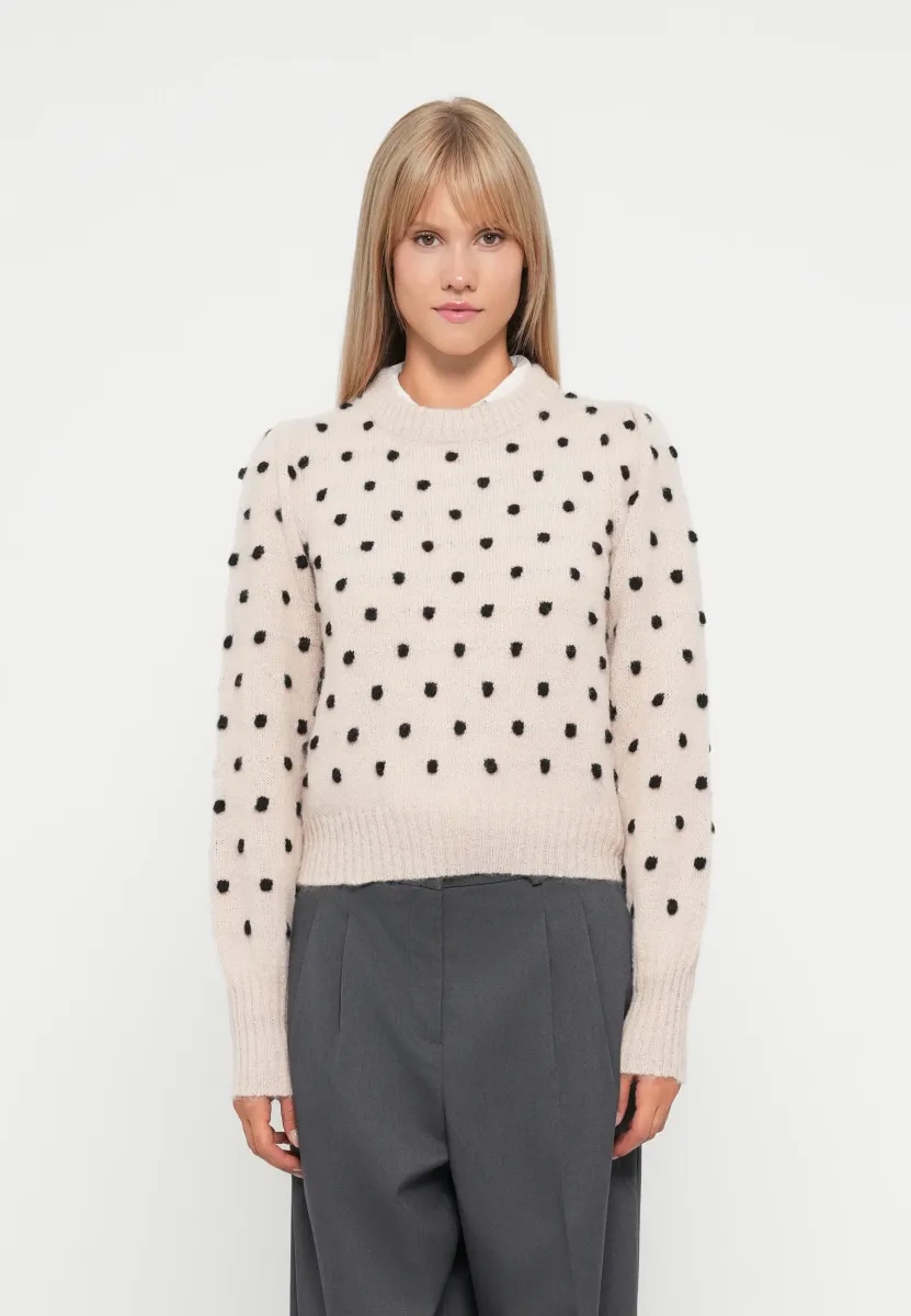 JDYSIGRID LIFE ON PUFF - Strickpullover - cement