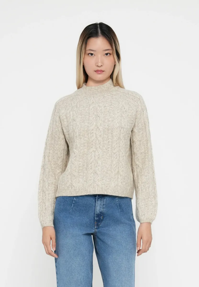 JDYSILJA CABLE - Strickpullover - oatmeal
