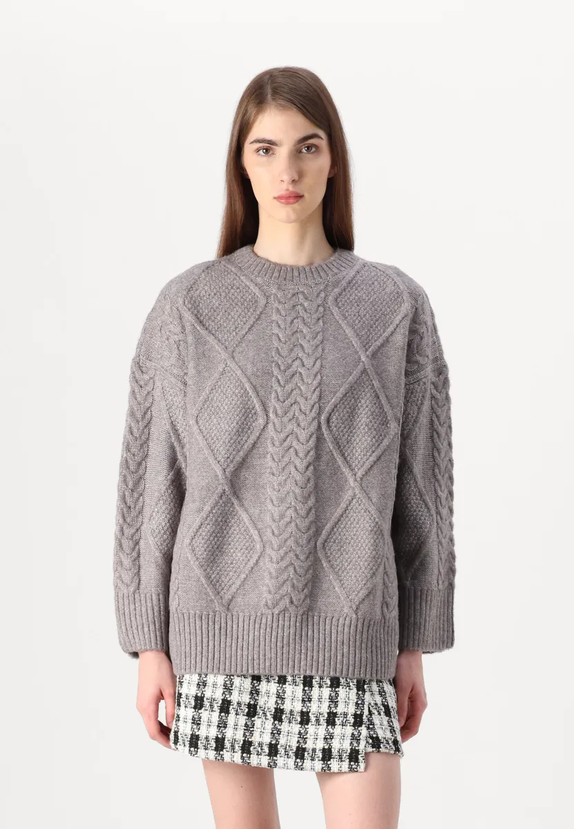 JDYSILJA LONG CABLE - Strickpullover - december sky melange