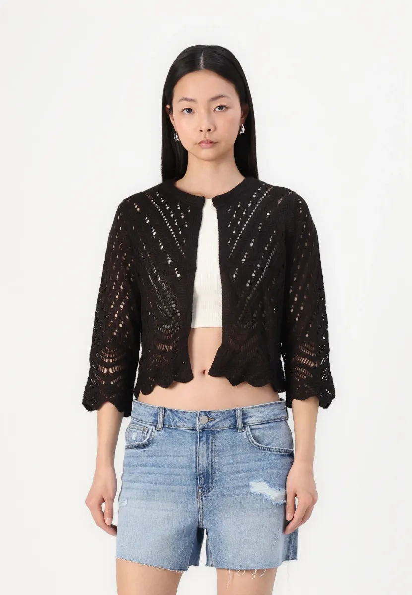 JDYSUN CROPPED CARDIGAN - Strickjacke - black