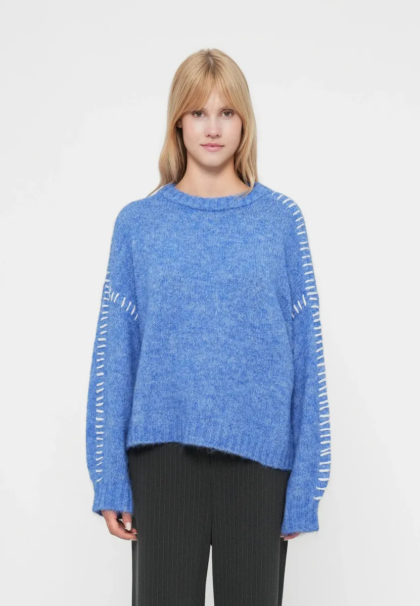 JDYZOEY LIFE ON STITCH NOOS - Strickpullover - blue/grey