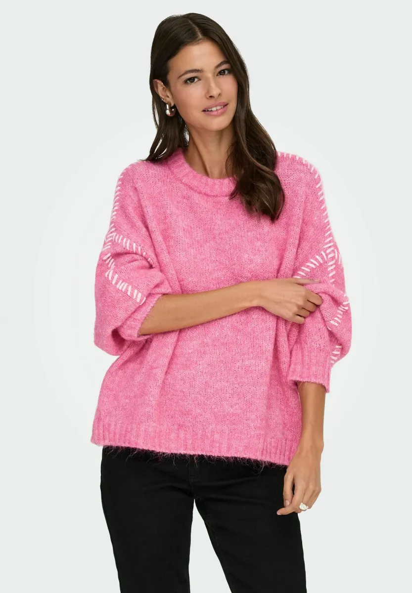 JDYZOEY LIFE ON STITCH NOOS - Strickpullover - pink cosmos