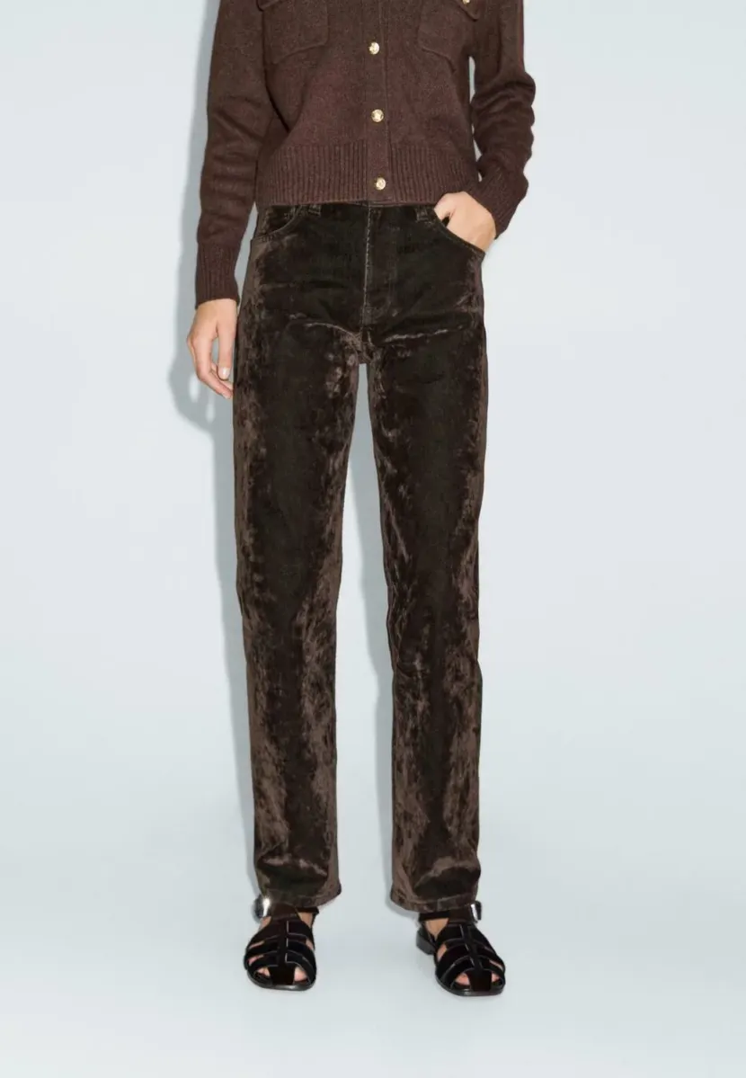 Jeans Straight Leg - mottled dark brown