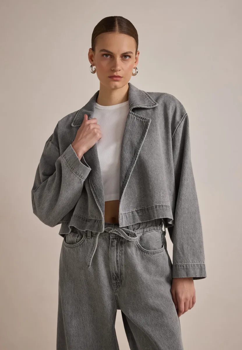 Jeansjacke - grey denim