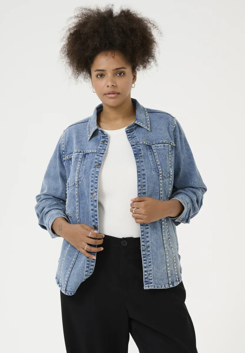 Jeansjacke - washed blue denim