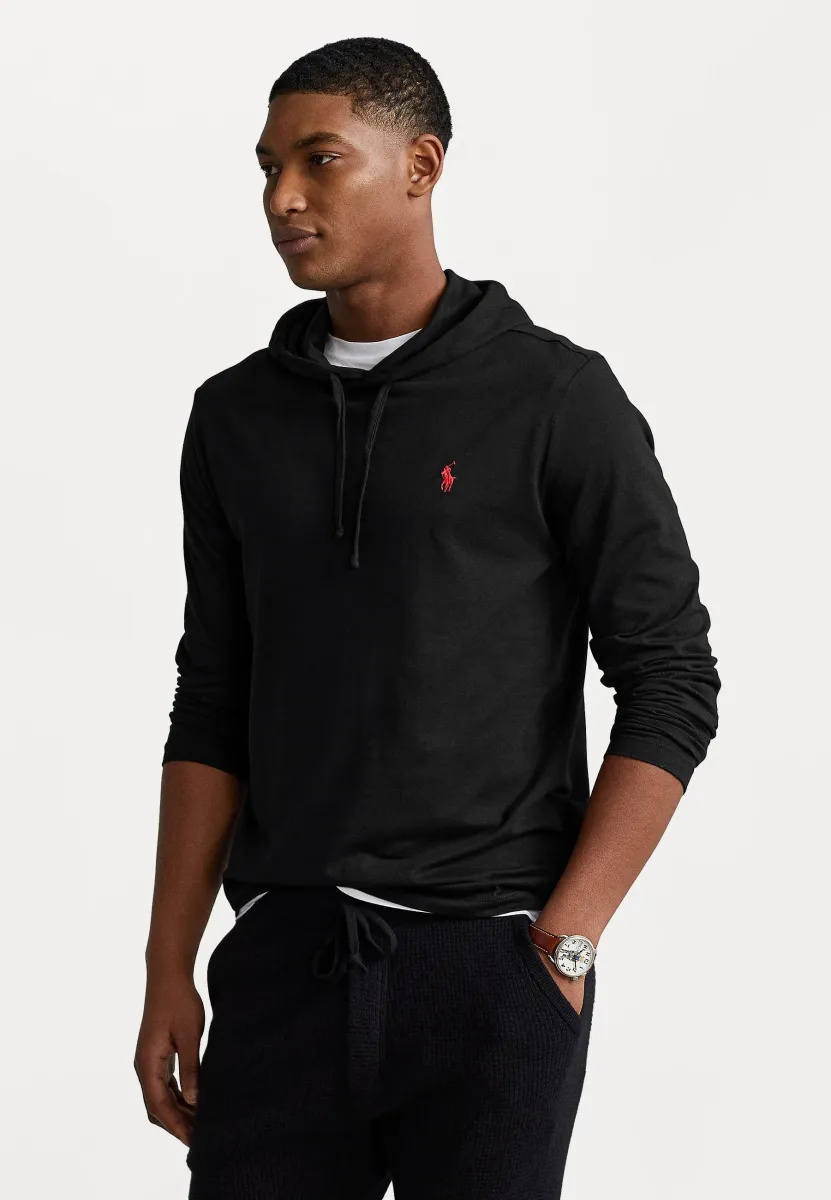 JERSEY HOODED T-SHIRT - Kapuzenpullover - black