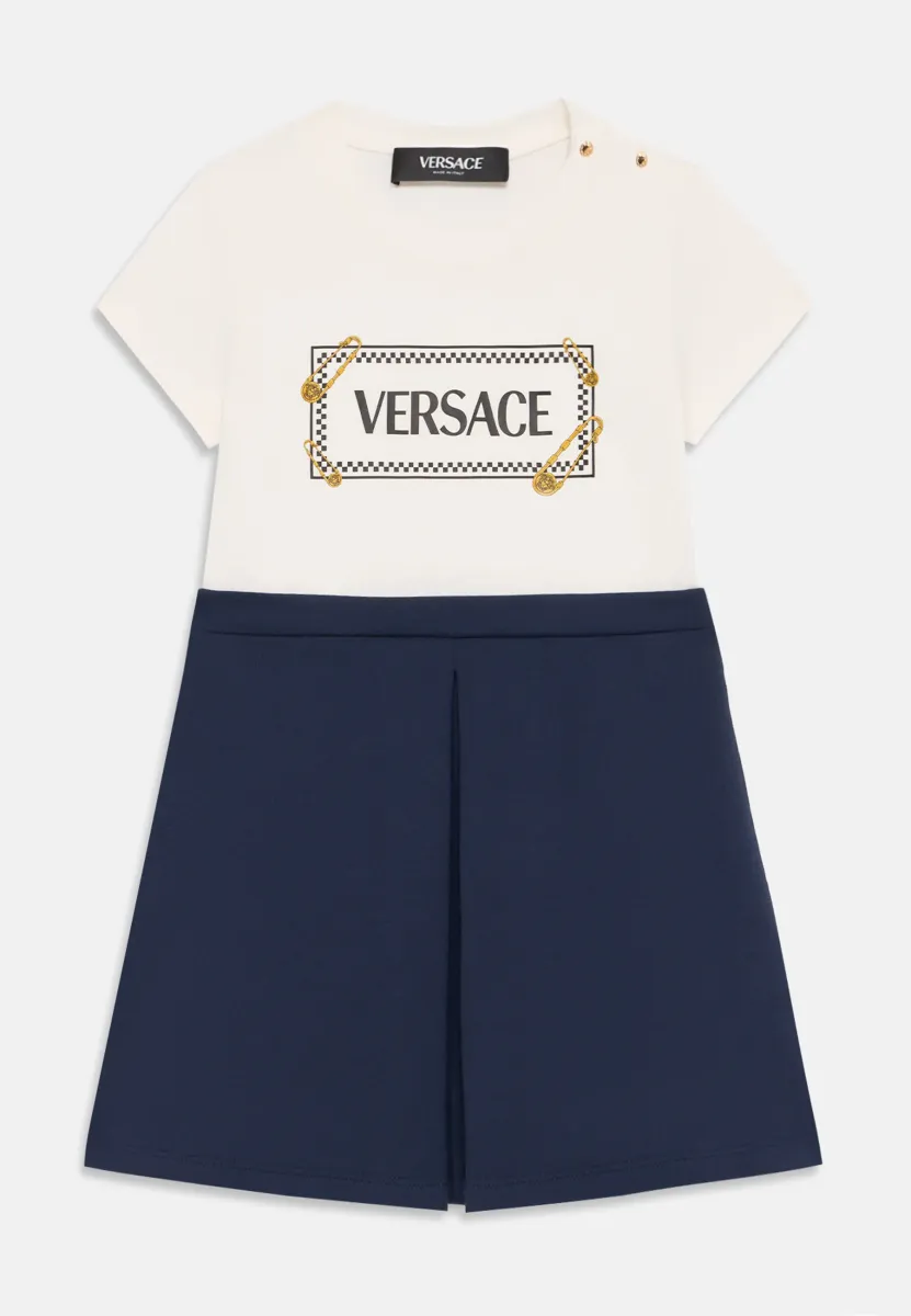 Jerseykleid - white/navy/gold-coloured