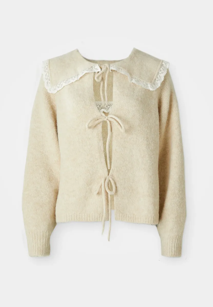 JESSE COLLAR CARDIGAN - Strickjacke - cream