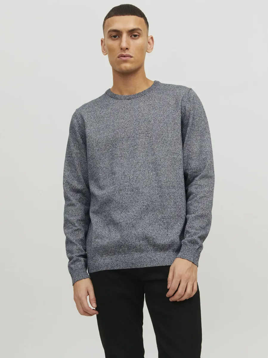 JJEBASIC CREW NECK NOOS - Strickpullover - blue/grey