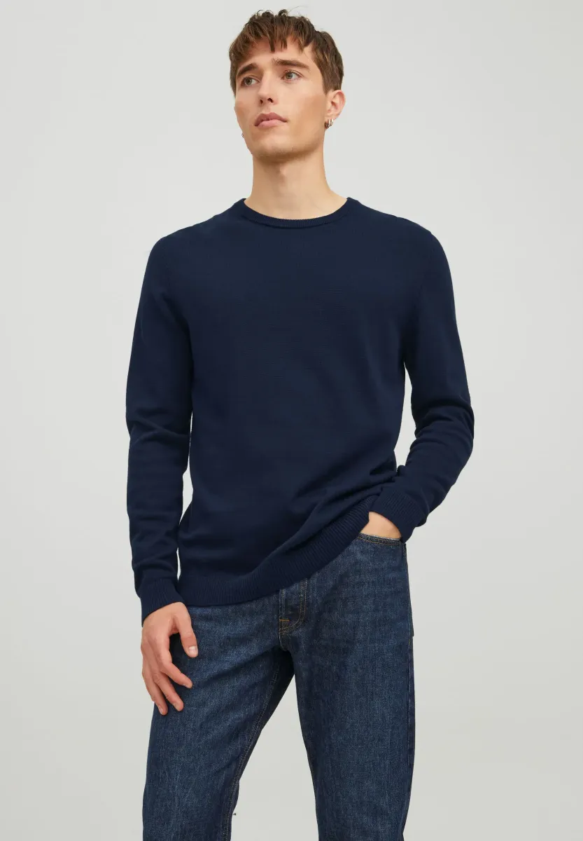 JJEBASIC CREW NECK NOOS - Strickpullover - navy blazer