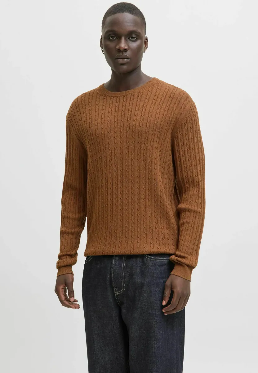 JJEEMIL CABLE CREW NECK - Strickpullover - monks robe