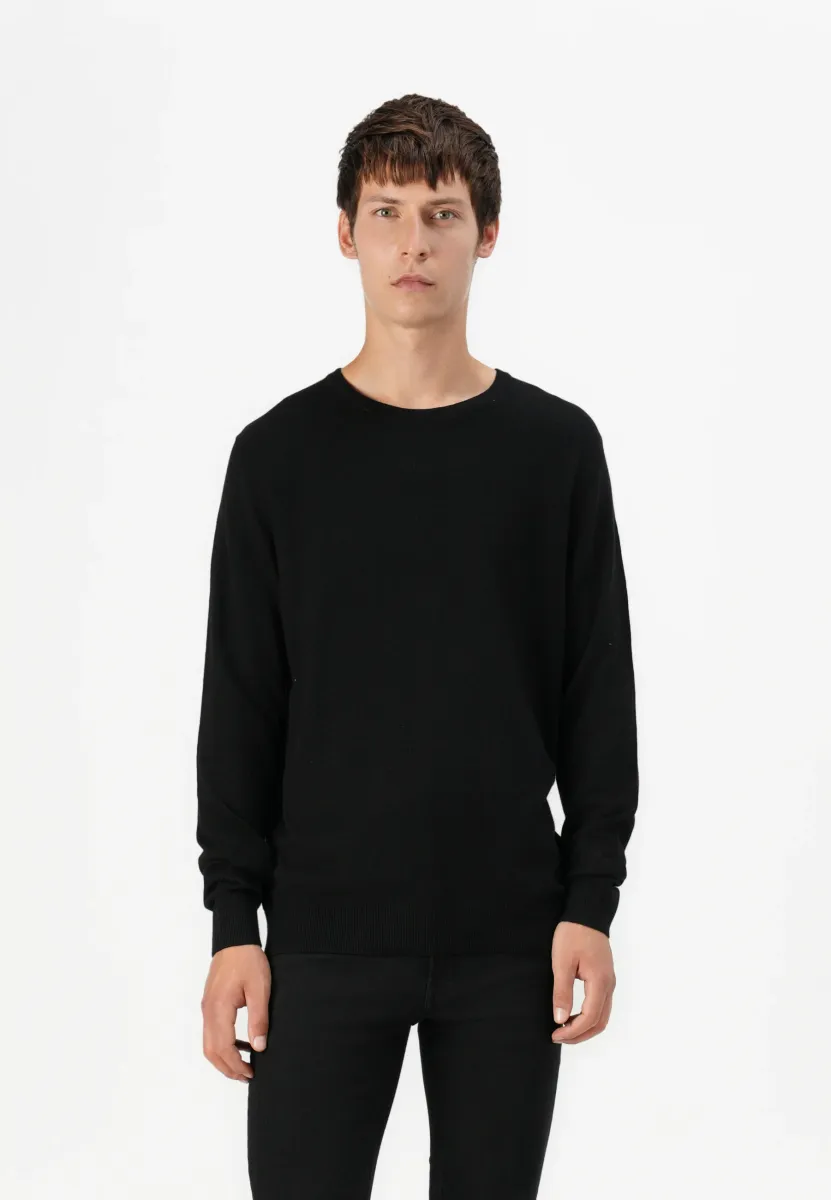 JJEEMIL CREW NECK - Strickpullover - schwarz