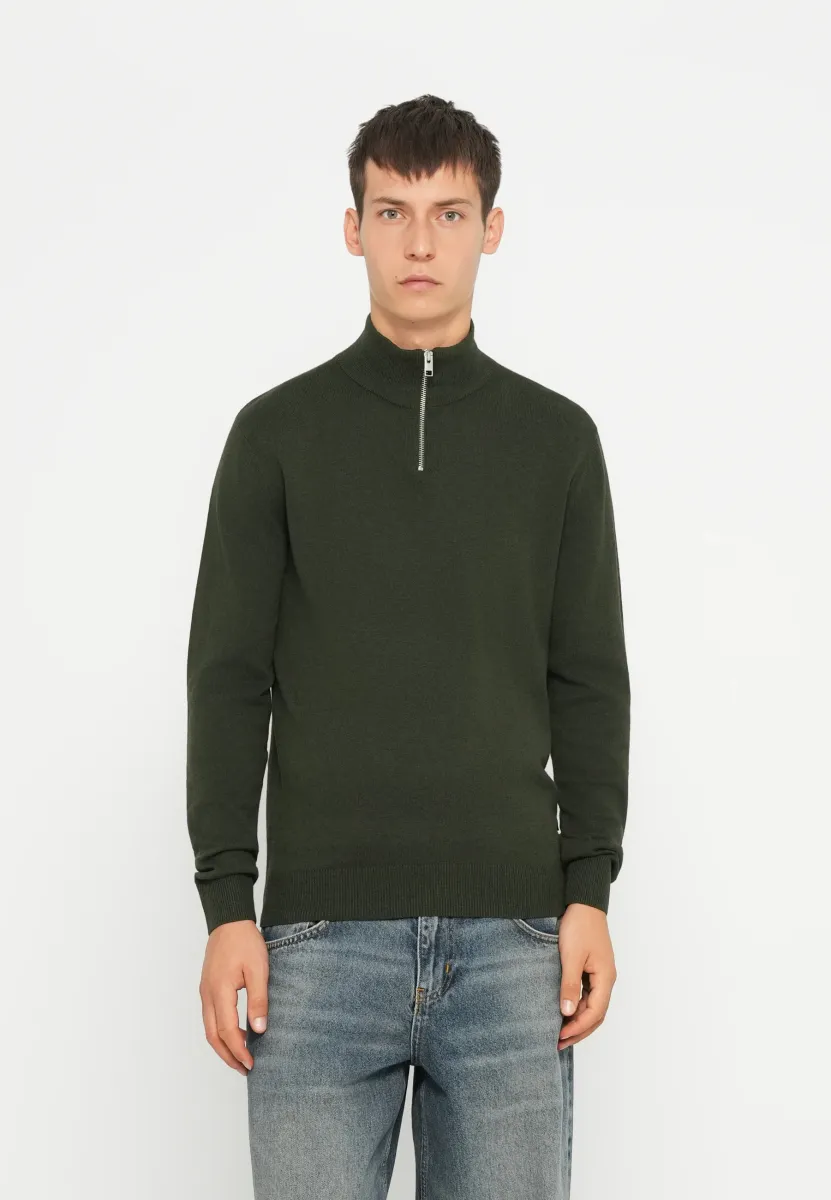 JJEEMIL HALF ZIP - Strickpullover - duffel bag