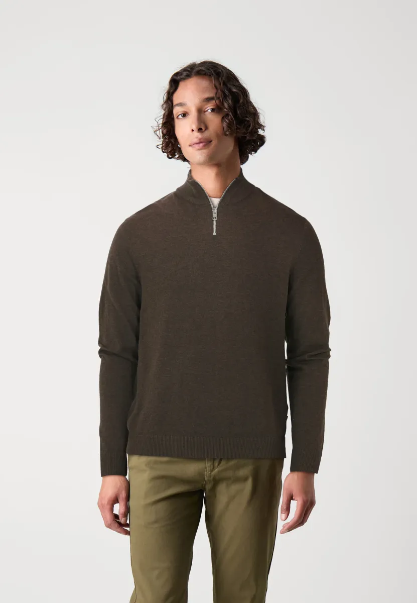 JJEEMIL HALF ZIP - Strickpullover - mulch
