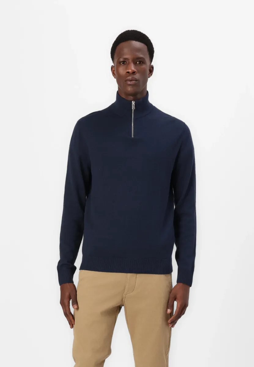 JJEEMIL HALF ZIP - Strickpullover - navy