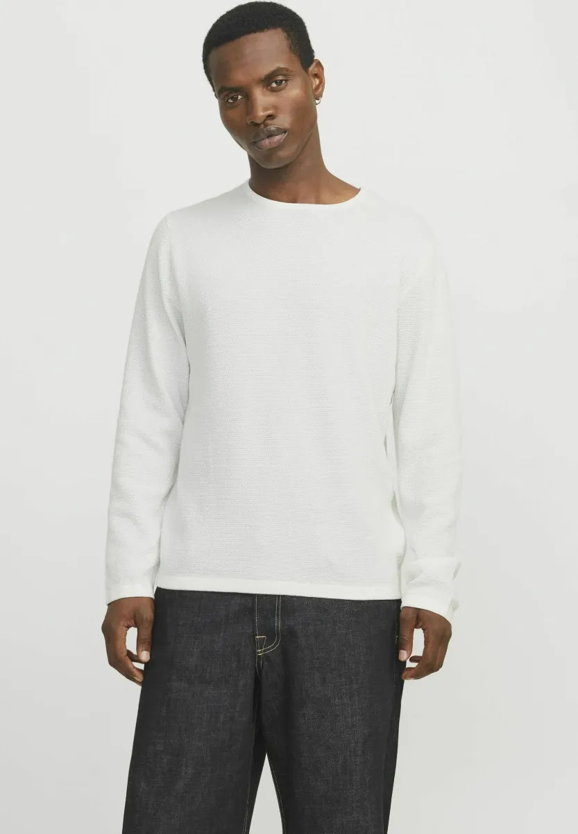JJEGEORGE CREW NECK - Strickpullover - cloud dancer
