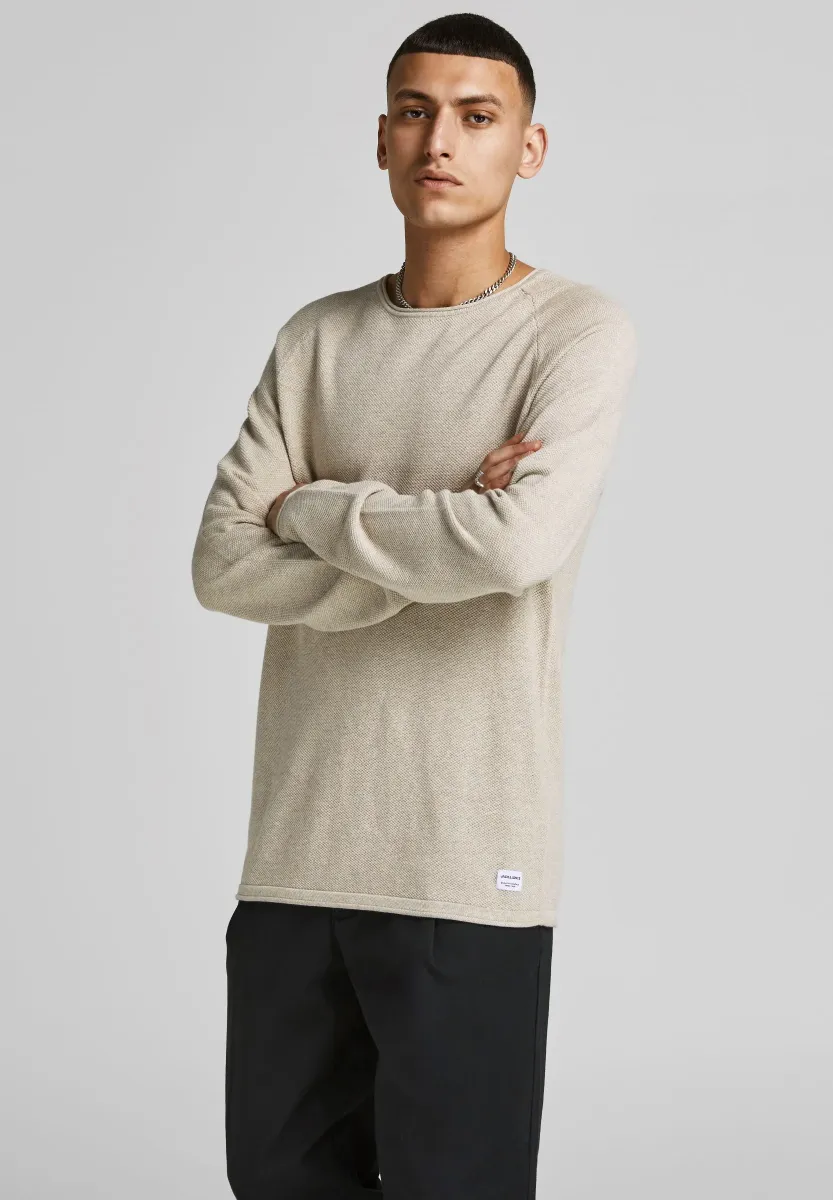 JJEHILL CREW NECK  - Strickpullover - oatmeal melange