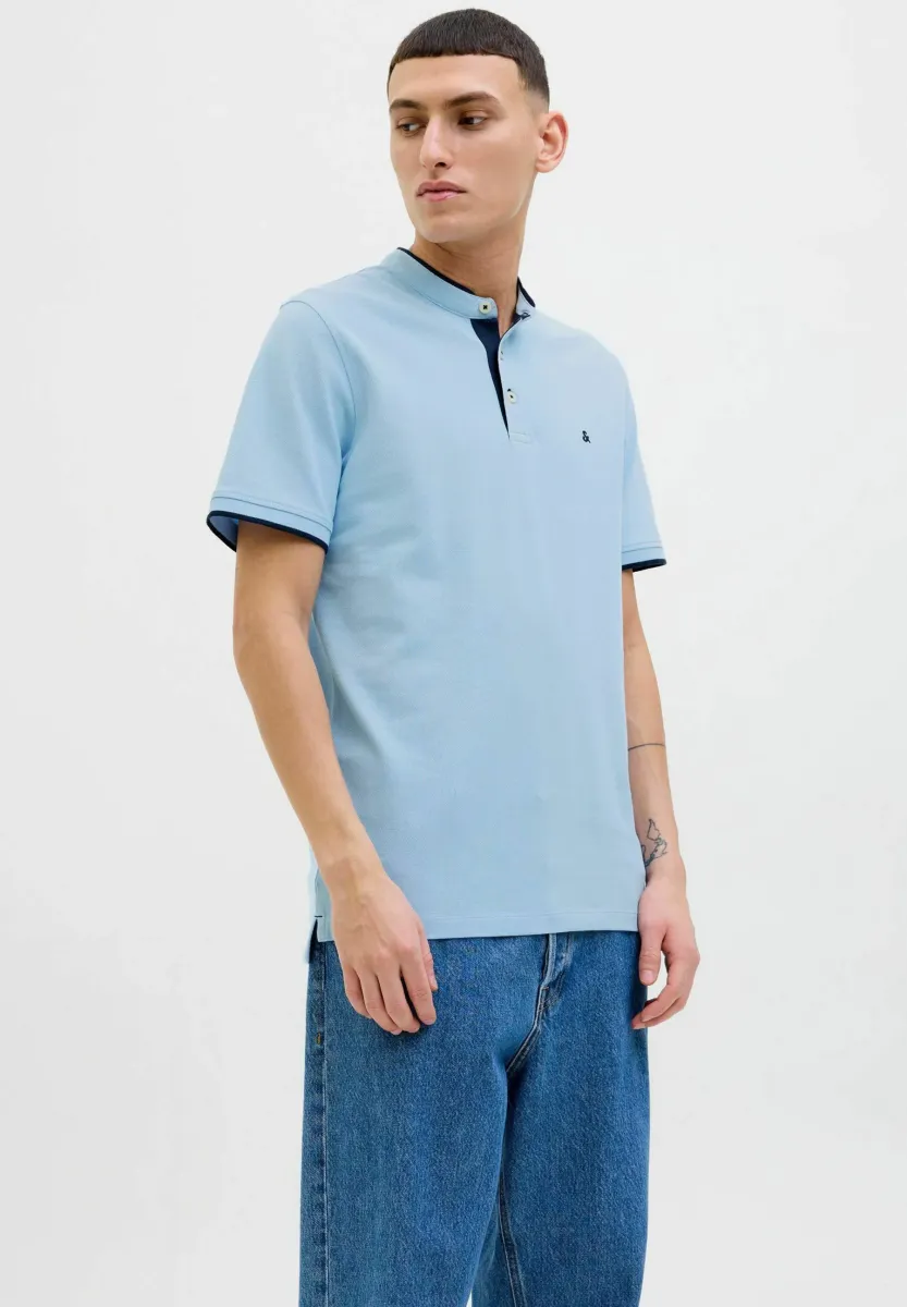 JJEPAULOS MAO - T-Shirt basic - chambray blue